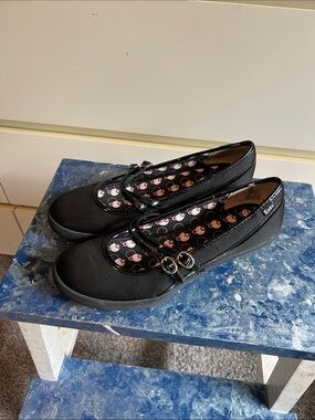Keds Black Mary Jane Flats with Double Buckles